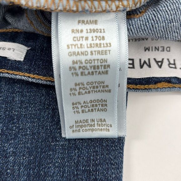 Frame Le Skinny De Jeanne Distressed Skinny Mid-Rise Jeans Stretch Size 26 - Picture 12 of 13